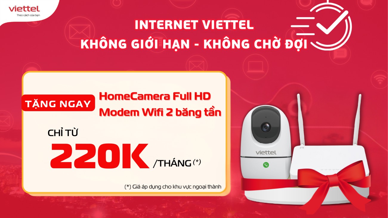 Combo wifi & Camera Chỉ 220.000đ/tháng